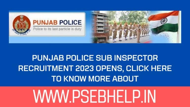 punjab-police-sub-inspector-recruitment-2023