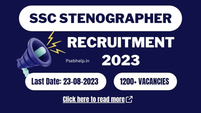 ssc stenographer recruitment 2023