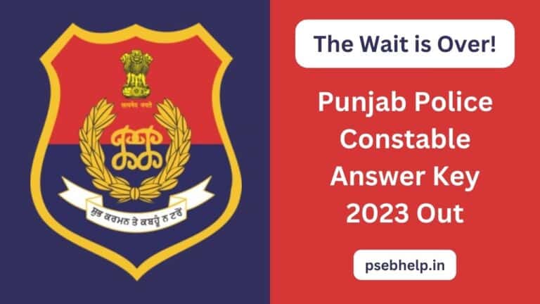 punjab police constable answer key 2023