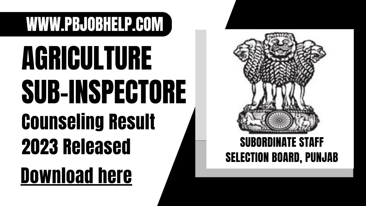 psssb_agriculture_sub_inspector_result_2023